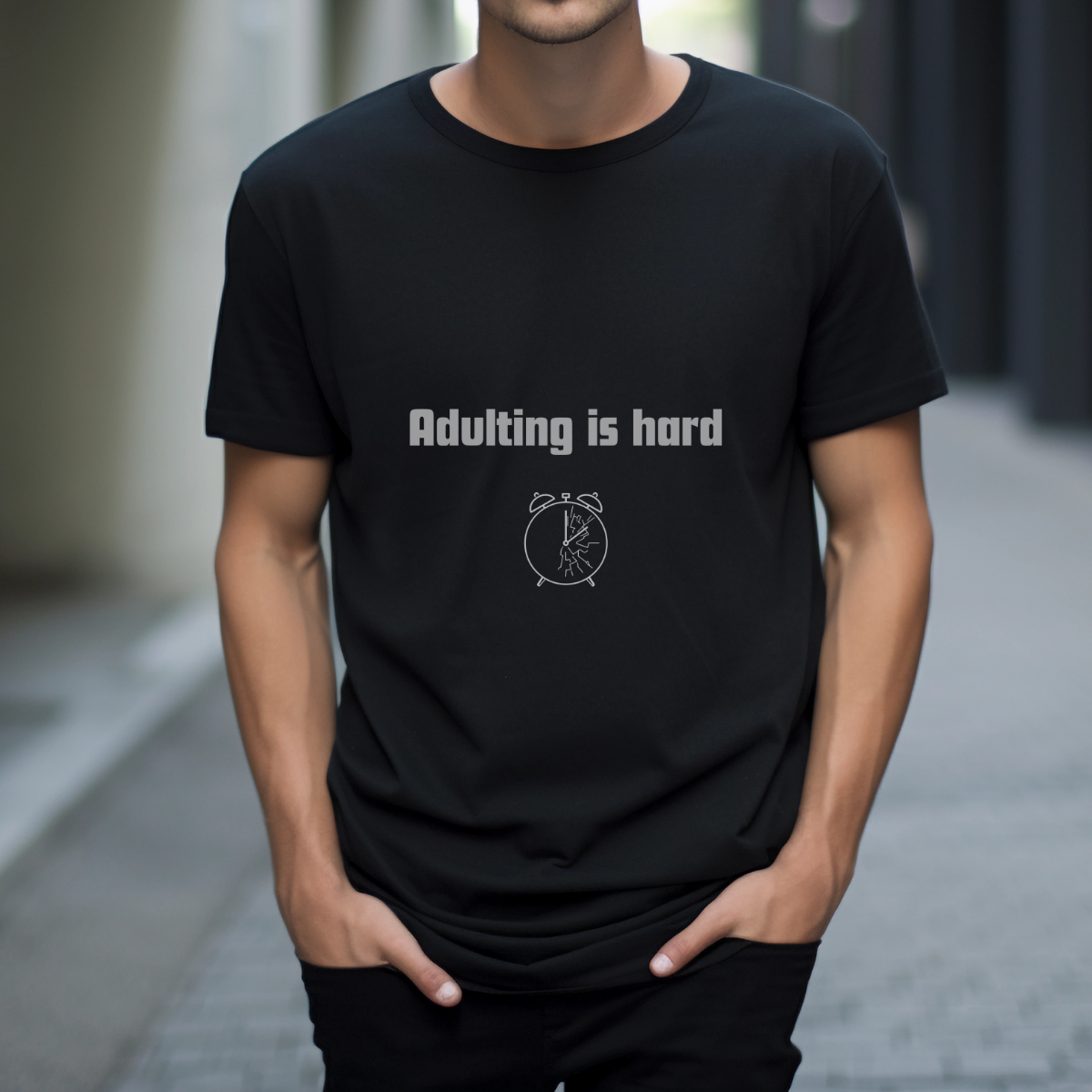 Playera Adulting is Hard Minimalista Mexicano CDMX